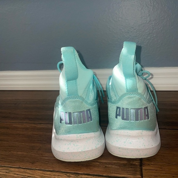 Tiffany blue🩵pumas high top sneakers teal sneakers mermaid blue sneakers - Picture 6 of 7